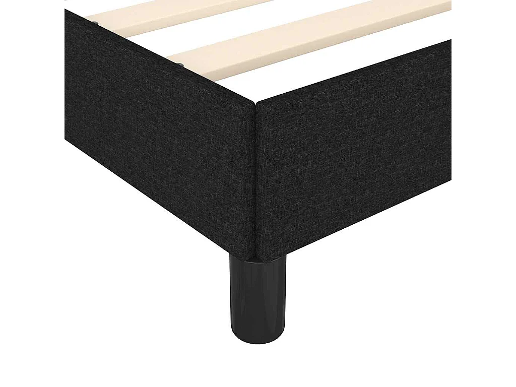 Cadre de lit sans matelas noir 120x190 cm tissu