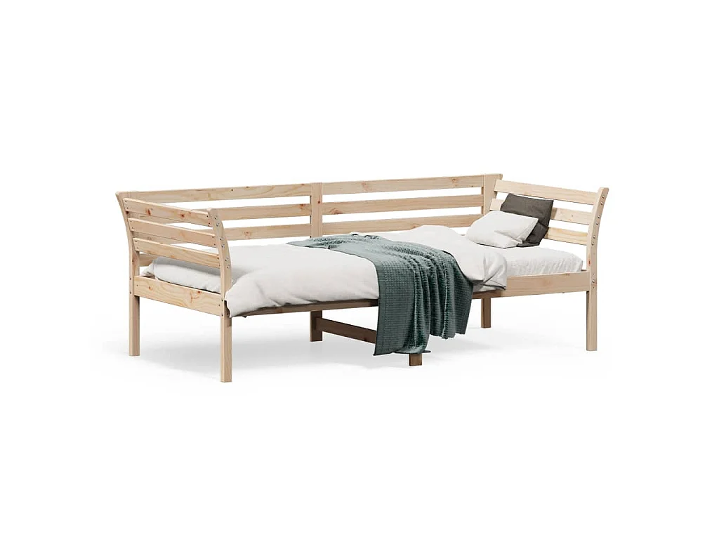 Sofá-cama sem colchão 90x190 cm madeira de pinho maciça