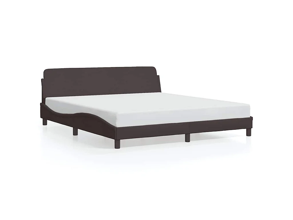 Estructura de cama Dover de tela marrón oscuro 160x200 cm
