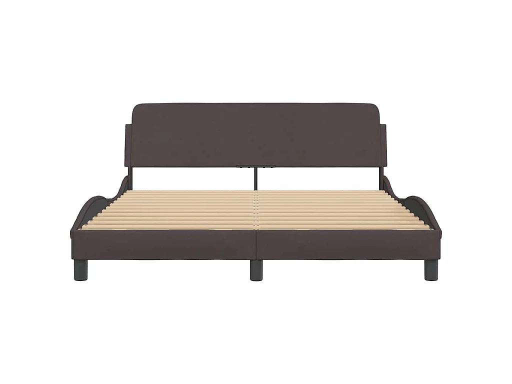 Estructura de cama Dover de tela marrón oscuro 160x200 cm