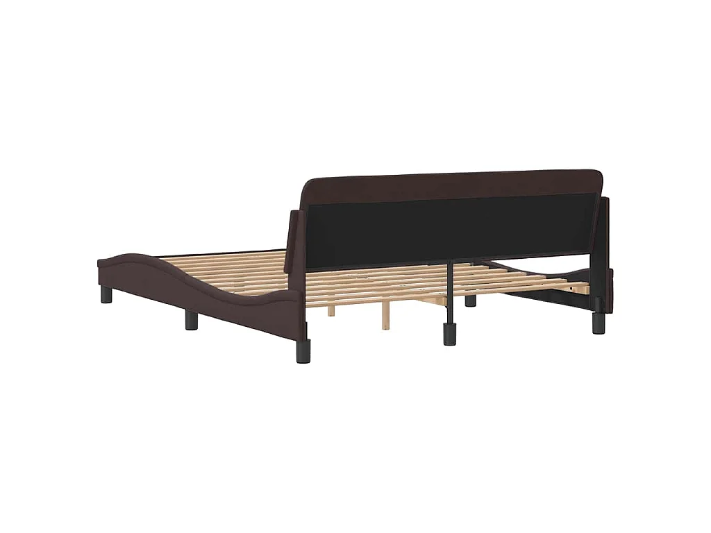 Estructura de cama Dover de tela marrón oscuro 160x200 cm