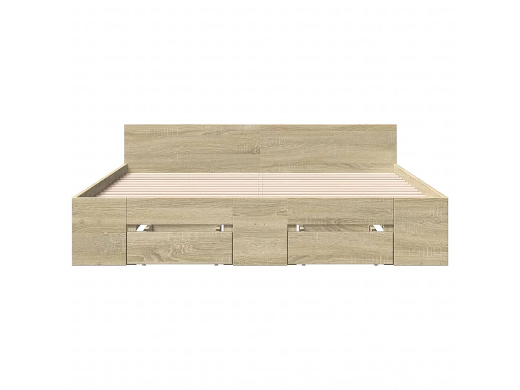 Bettgestell mit Schubladen Sonoma-Eiche 120x200cm Holzwerkstoff