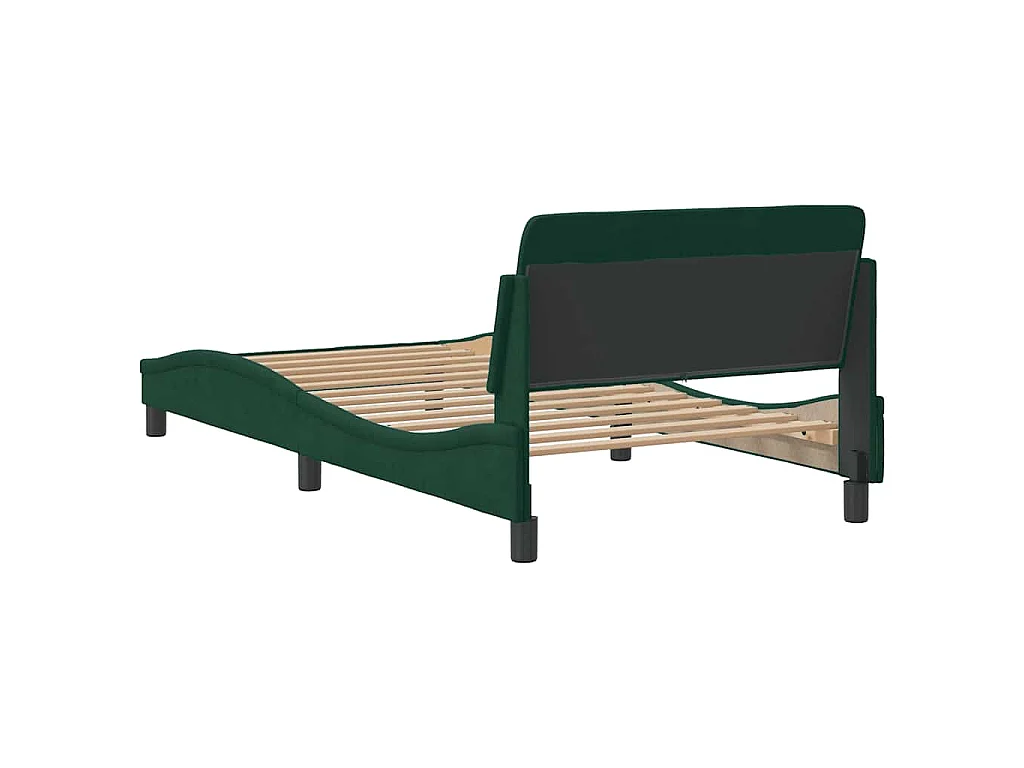 Cadre de lit Dover vert foncé 100x200 cm velours