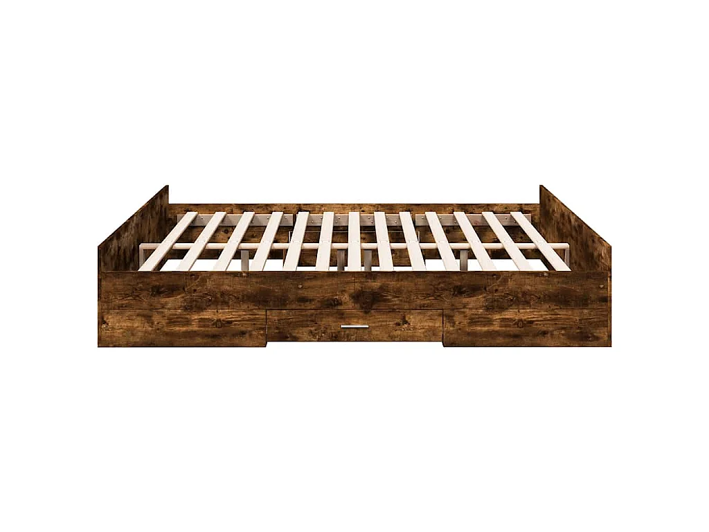 Bedframe met lades bewerkt hout gerookt eikenkleurig 200x200 cm