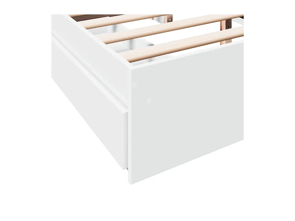 Cadre de lit avec tiroirs sans matelas blanc 150x200 cm