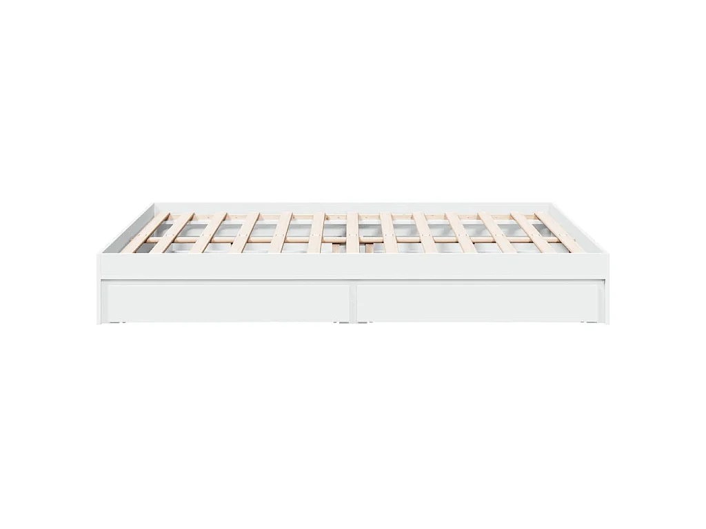 Cadre de lit avec tiroirs sans matelas blanc 150x200 cm