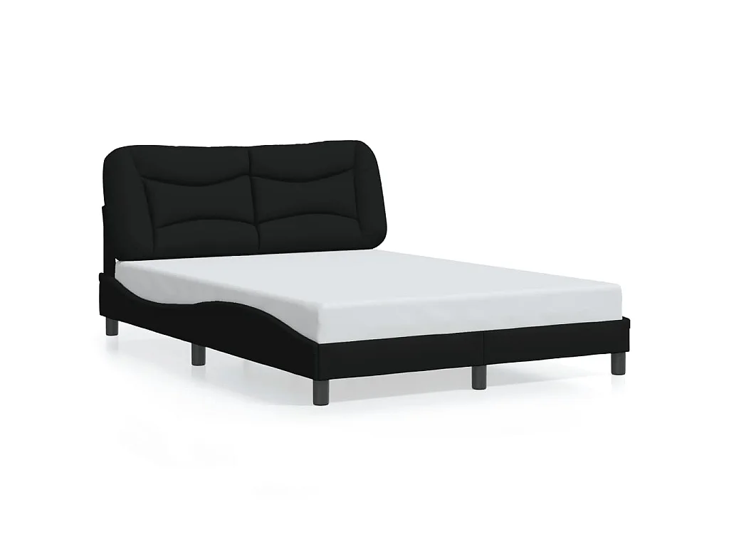Bedframe met LED zonder matras "Hvar" 120x200 cm stof zwart