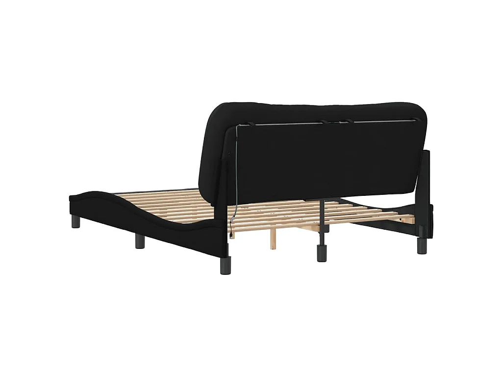Bedframe met LED zonder matras "Hvar" 120x200 cm stof zwart
