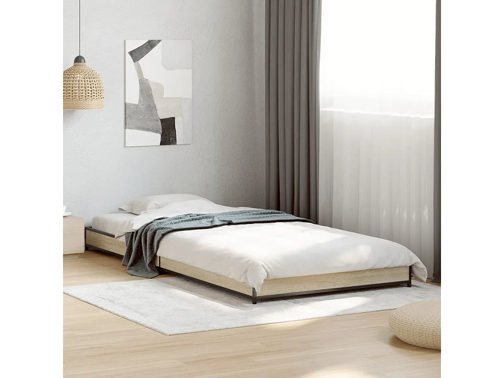 Cadre de lit sans matelas chêne sonoma 90x200 cm