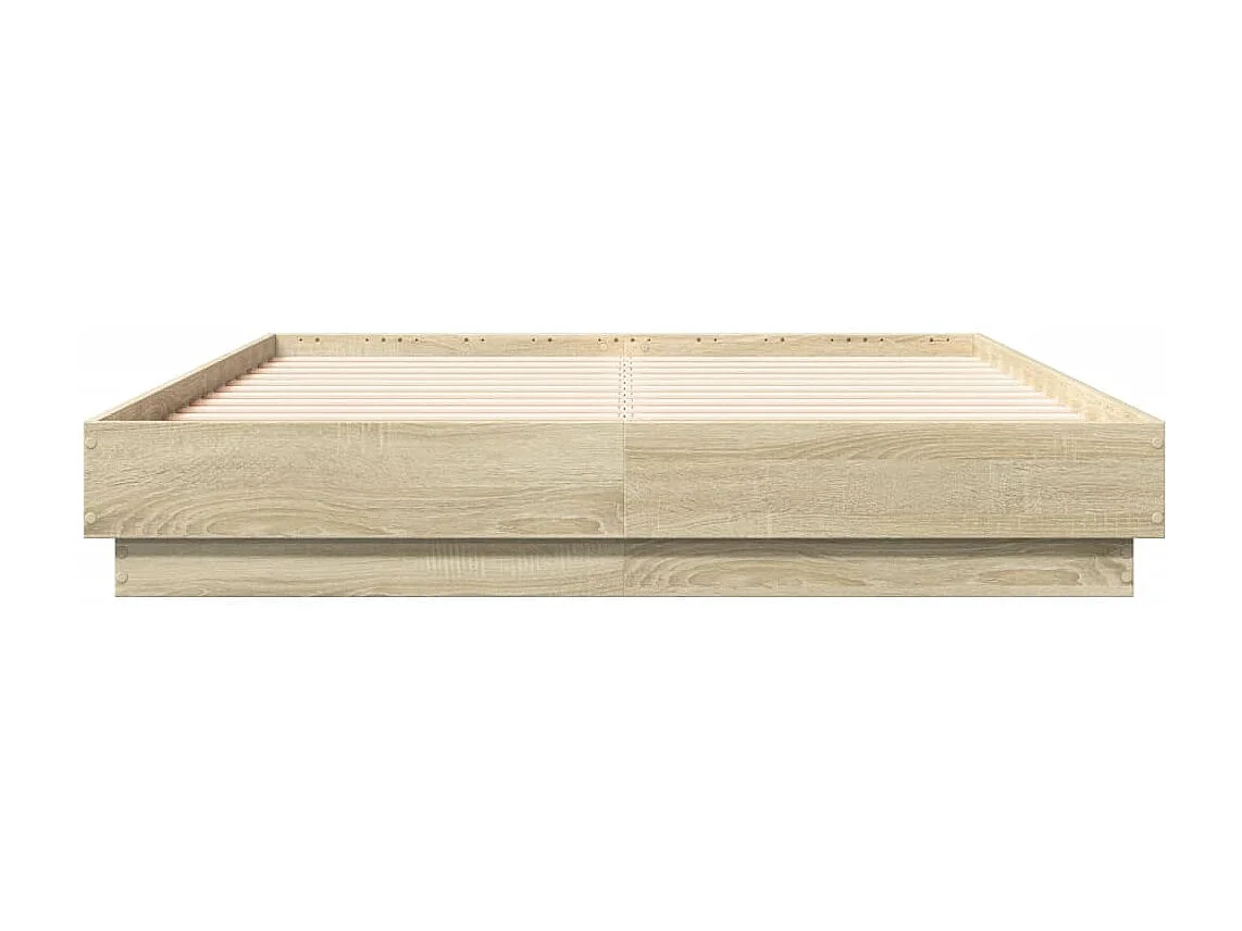 Bettgestell mit LED Sonoma-Eiche 120x190 cm