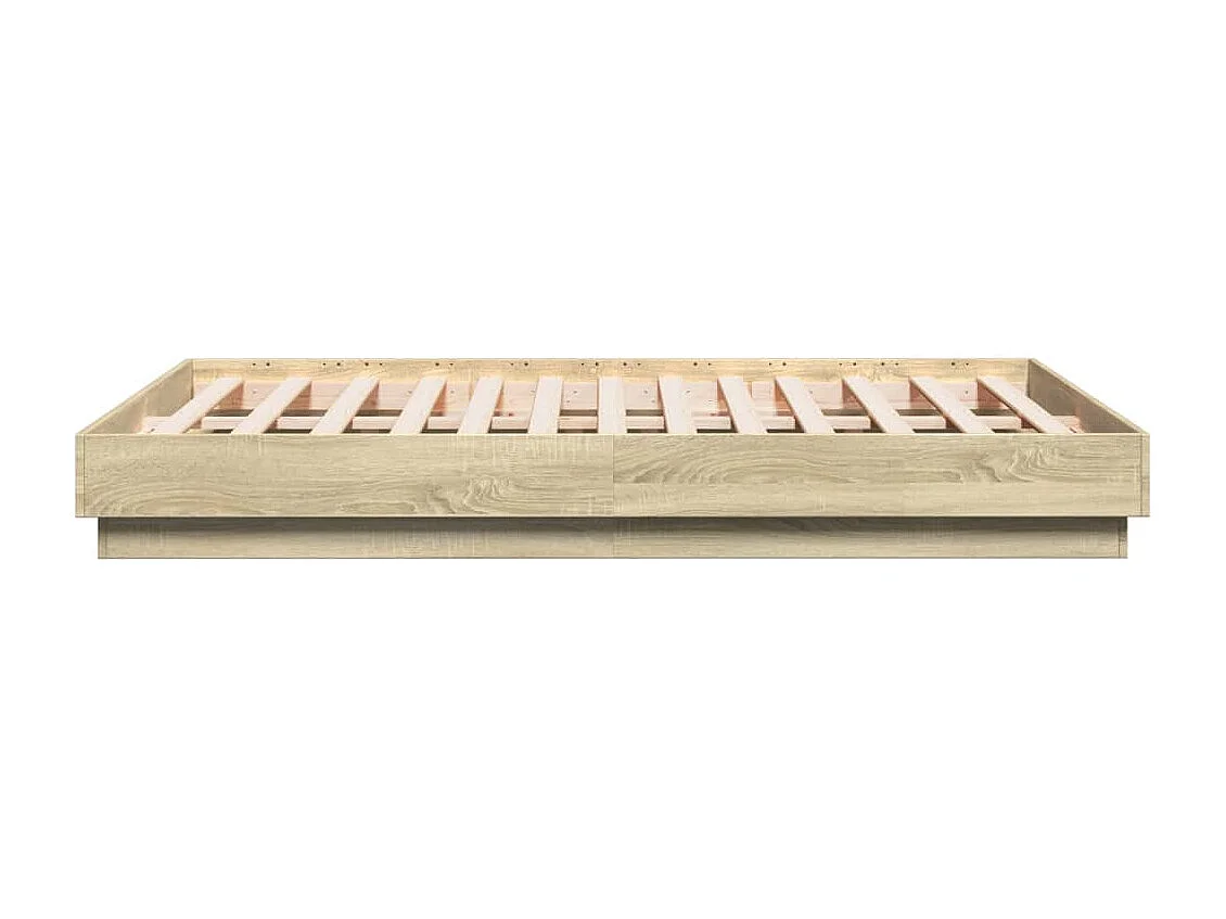 Bettgestell mit LED Sonoma-Eiche 120x190 cm