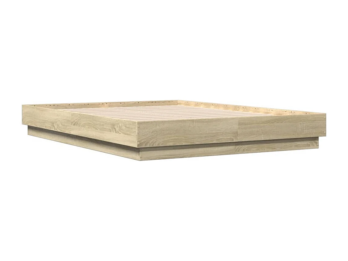 Bettgestell mit LED Sonoma-Eiche 120x190 cm