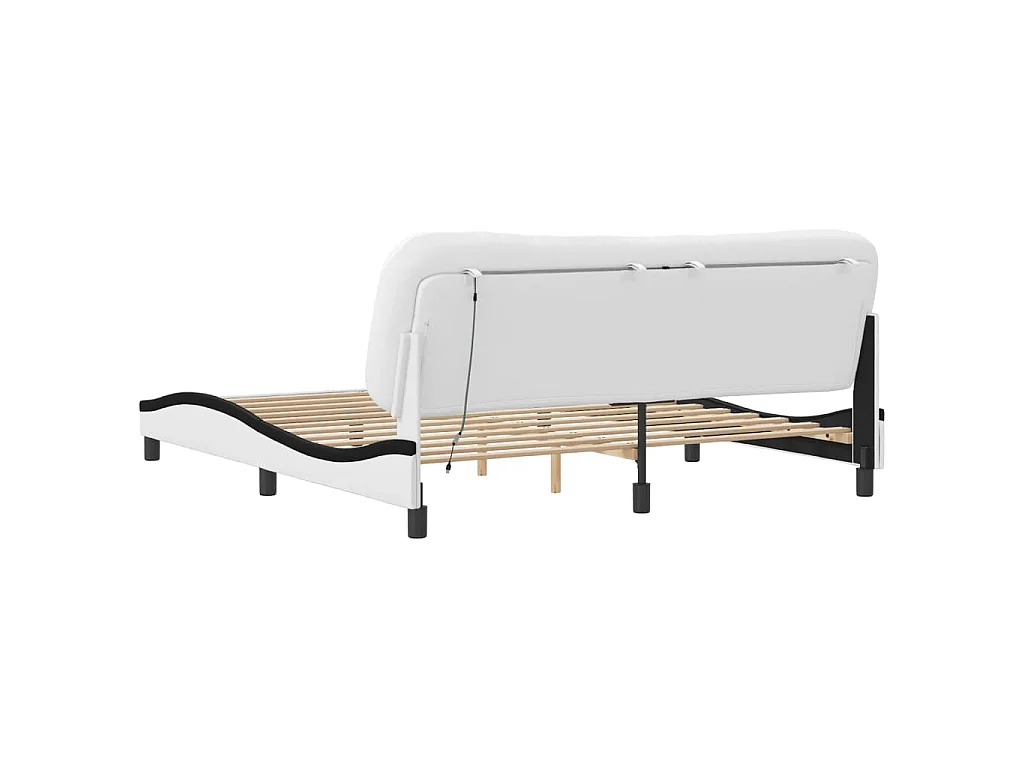 Giroletto con LED senza Materasso Hvar Bianco e Nero 180x200 cm