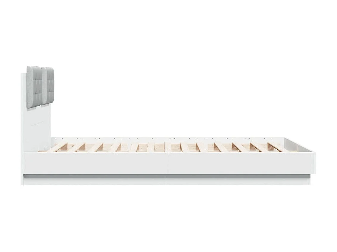 Cadre de lit avec LED sans matelas blanc 120x200 cm