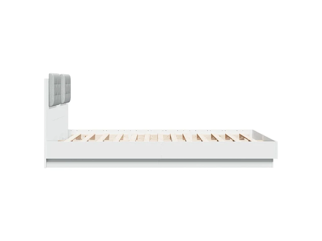 Bedframe met hoofdeinde en LED-verlichting wit 120x200 cm