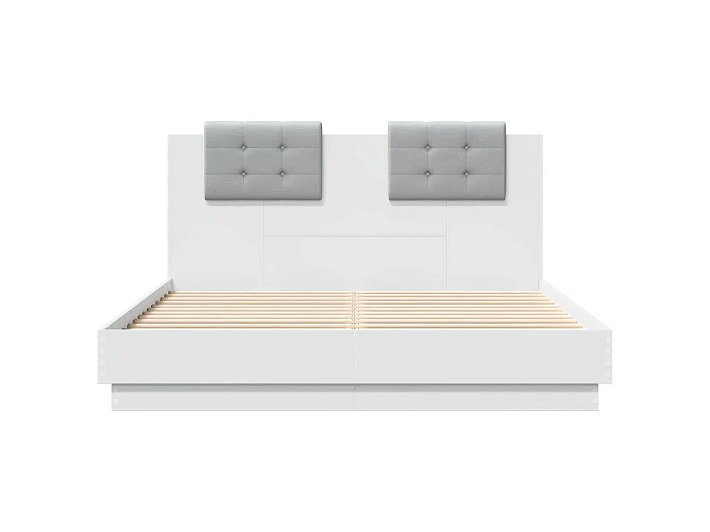 Estructura de cama con LED sin colchón blanco 120x200 cm