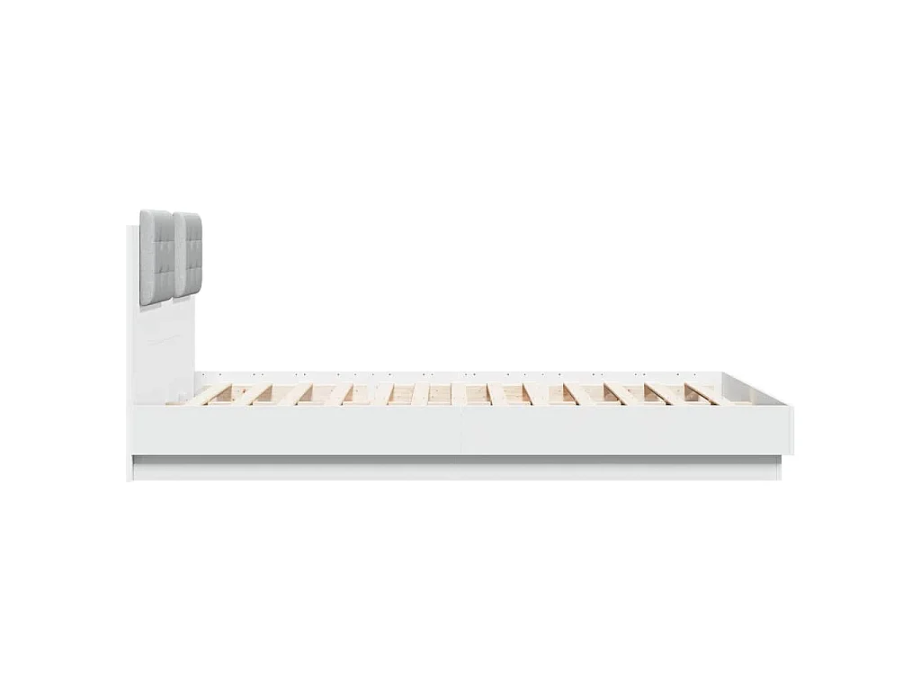 Estructura de cama con LED sin colchón blanco 120x200 cm