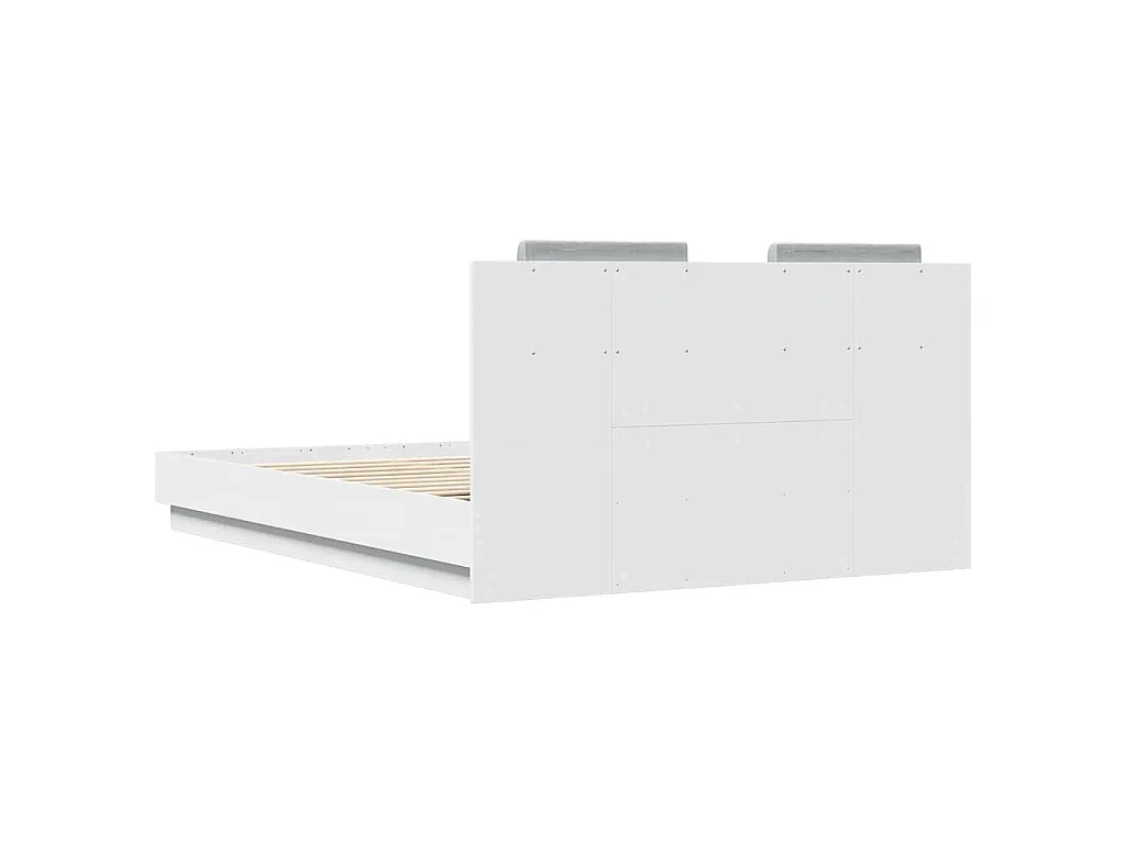 Estructura de cama con LED sin colchón blanco 120x200 cm