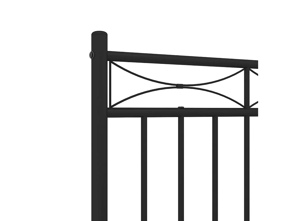 Cadre de lit métal sans matelas avec tête de lit noir 140x190cm