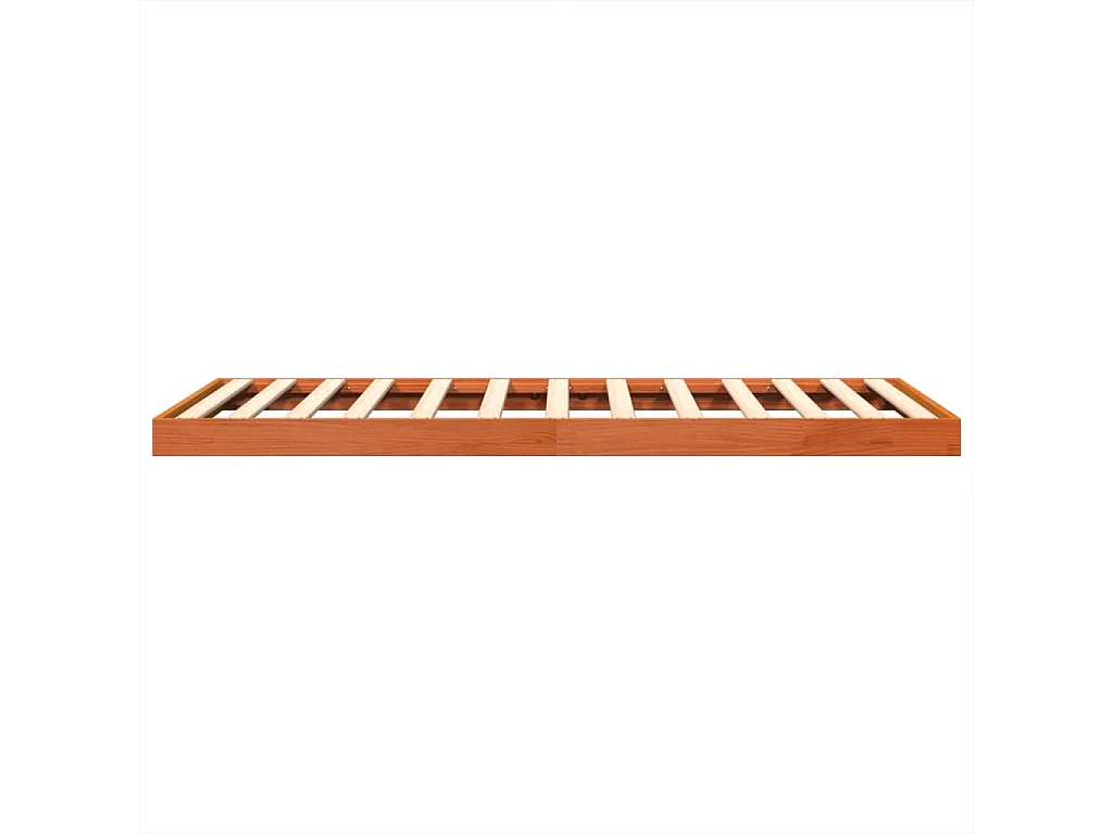 Cadre de lit sans matelas cire marron 120x190cm bois pin massif