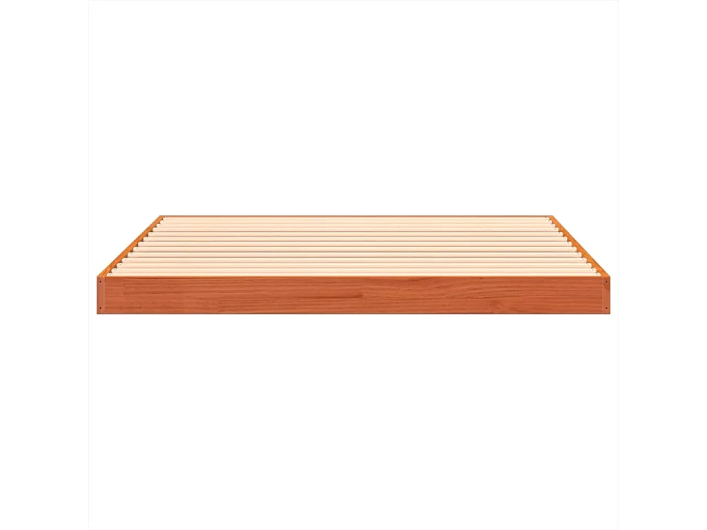 Cadre de lit sans matelas cire marron 120x190cm bois pin massif