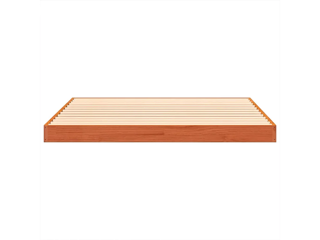 Cadre de lit sans matelas cire marron 120x190cm bois pin massif