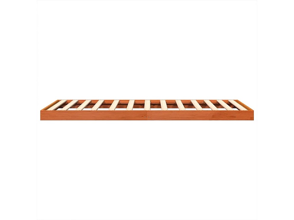 Cadre de lit sans matelas cire marron 120x190cm bois pin massif