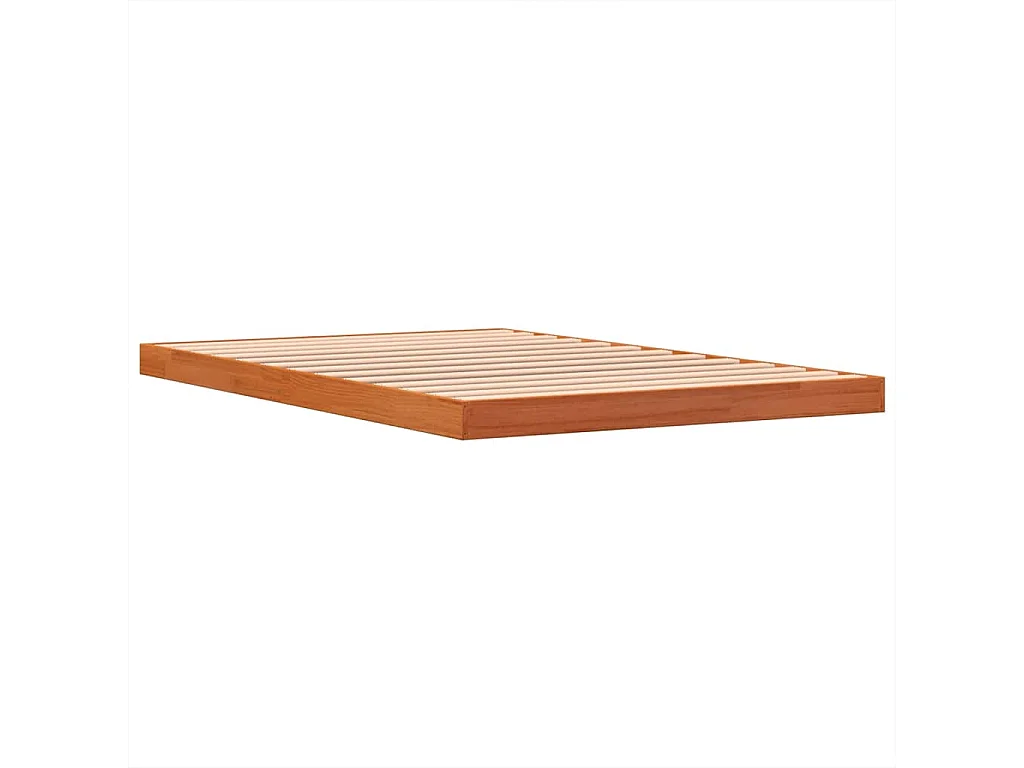 Cadre de lit sans matelas cire marron 120x190cm bois pin massif