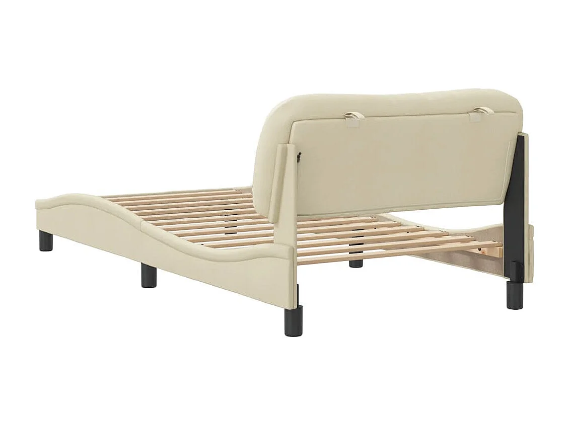 Cadre de lit sans matelas Hvar crème 100x200 cm tissu