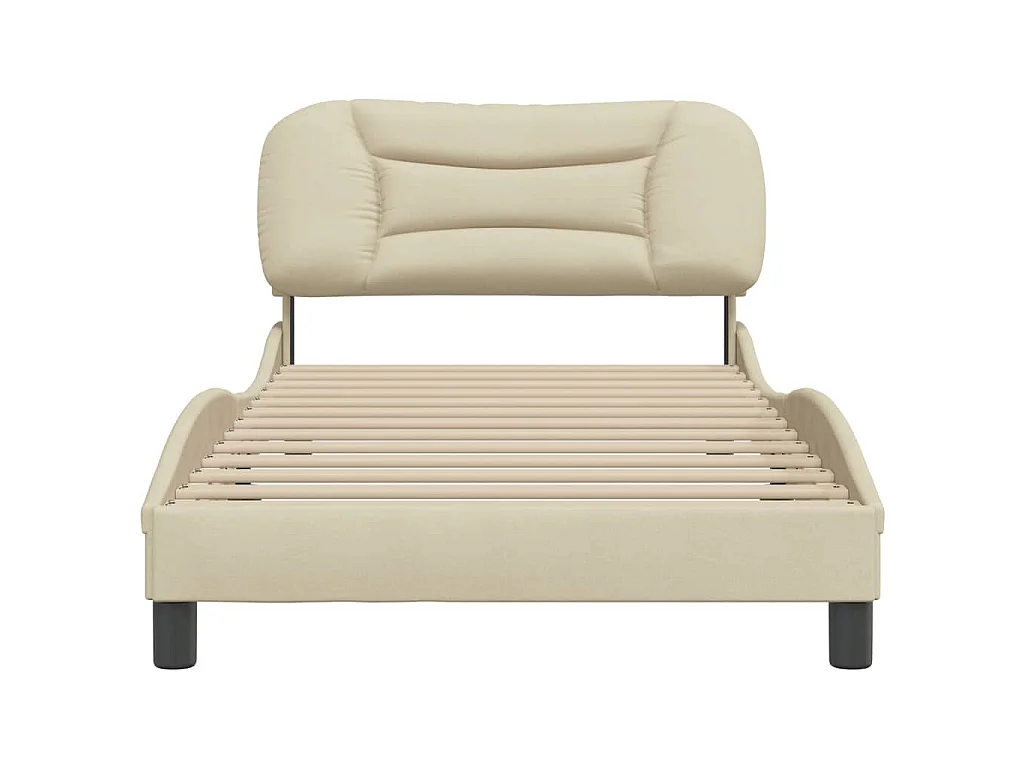Bettgestell ohne Matratze "Hvar" Creme 100x200 cm Stoff