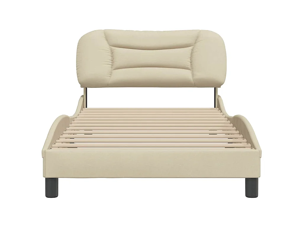 Bedframe zonder matras "Hvar" 100x200 cm stof crèmekleurig