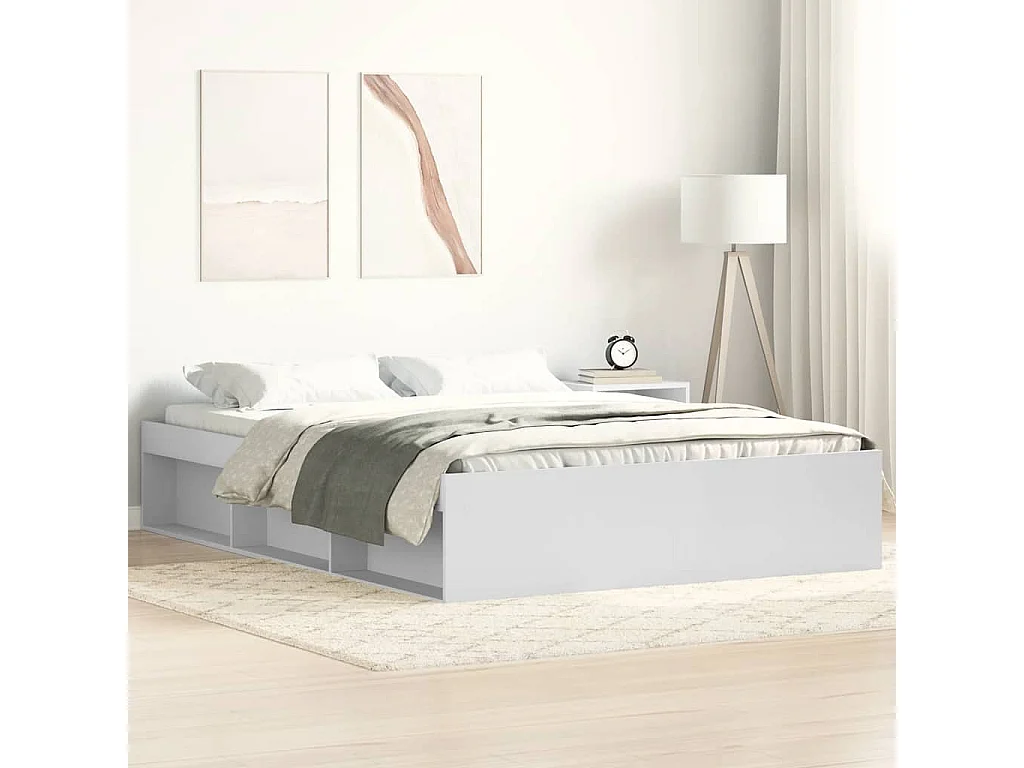 Cadre de lit sans matelas blanc 140x200 cm