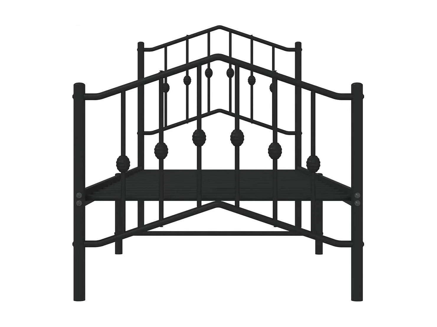Bettgestell mit Kopf- und Fußteil Metall Schwarz 75x190 cm