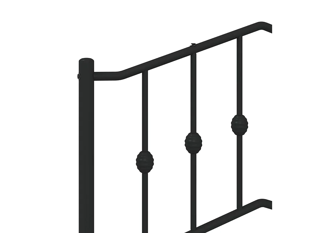 Cadre de lit métal sans matelas avec pied de lit noir 75x190 cm