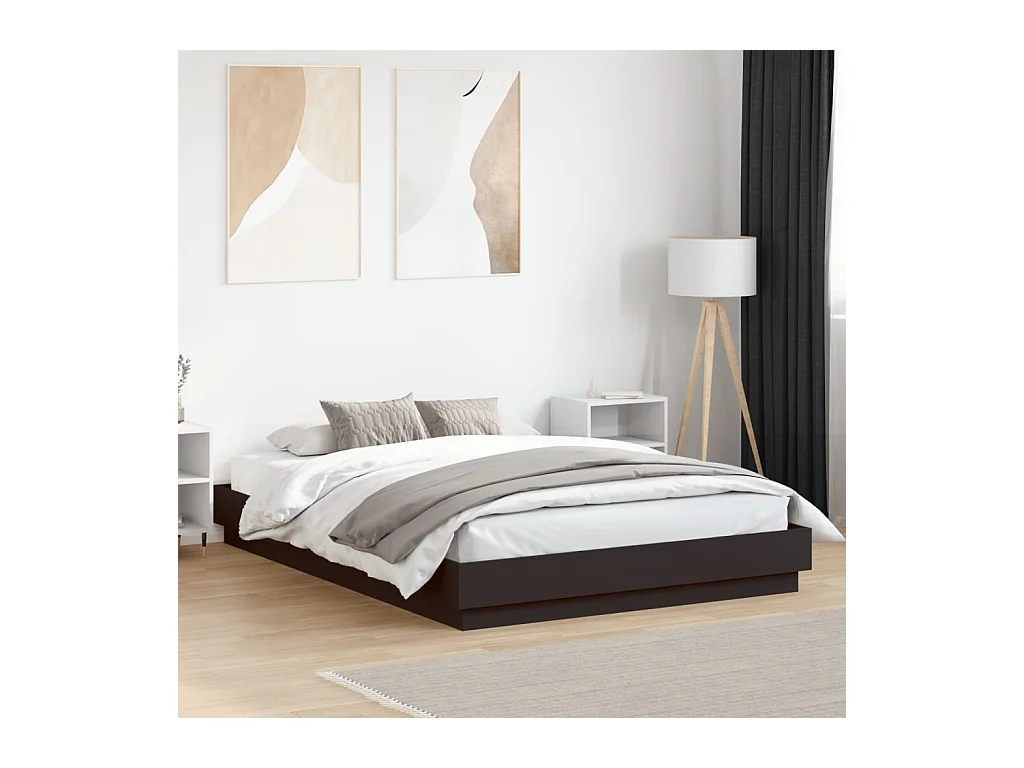 Cadre de lit sans matelas noir 150x200 cm