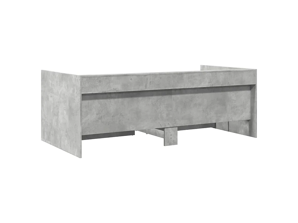 Slaapbank met lades zonder matras 75x190 cm betongrijs