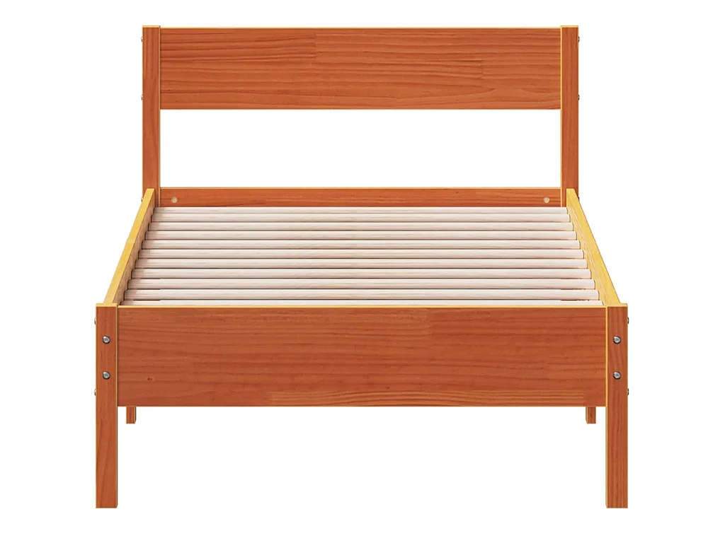 Cadre de lit sans matelas cire marron 90x190 cm bois pin massif