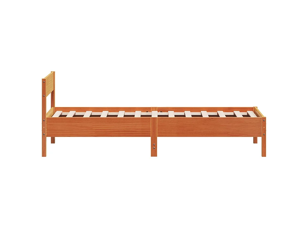 Cadre de lit sans matelas cire marron 90x190 cm bois pin massif