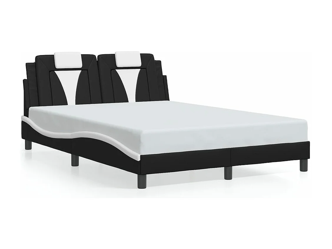 Bedframe "Viana" met LED zonder matras zwart en wit 120x200 cm
