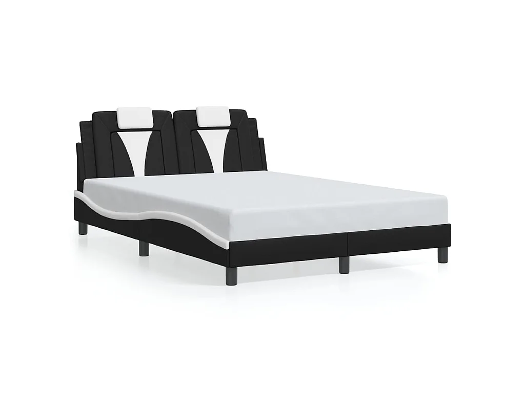 Giroletto Viana con LED senza Materasso Nero e Bianco 120x200 cm