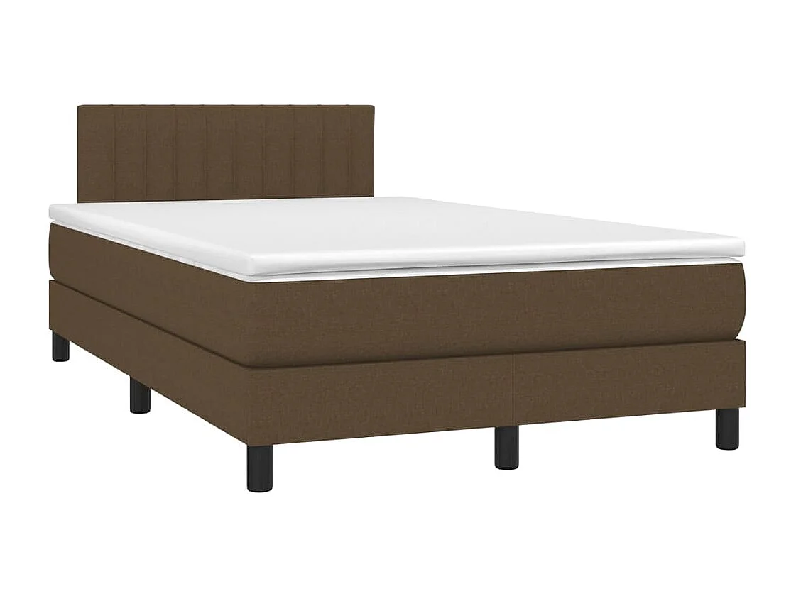 Boxspring met matras stof donkerbruin 120x190 cm