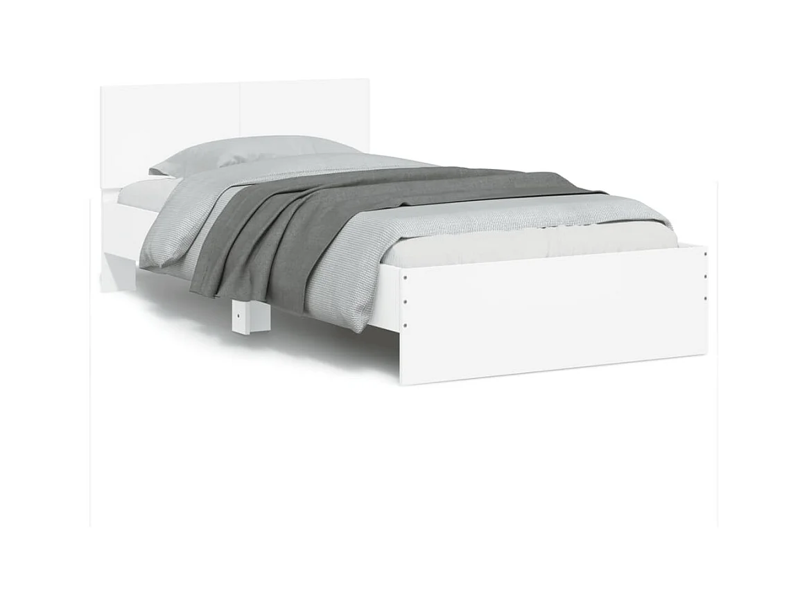 Cadre de lit sans matelas avec lumières LED blanc 100x200 cm