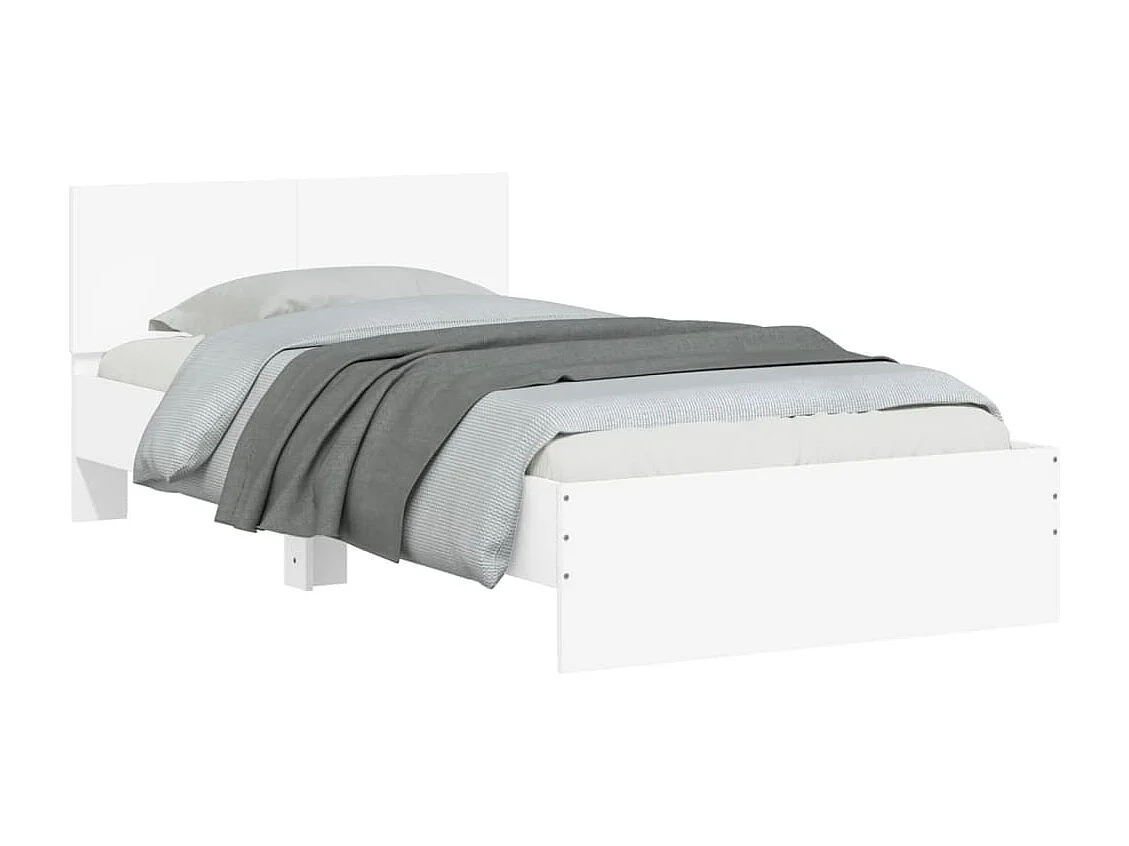 Cadre de lit sans matelas avec lumières LED blanc 100x200 cm