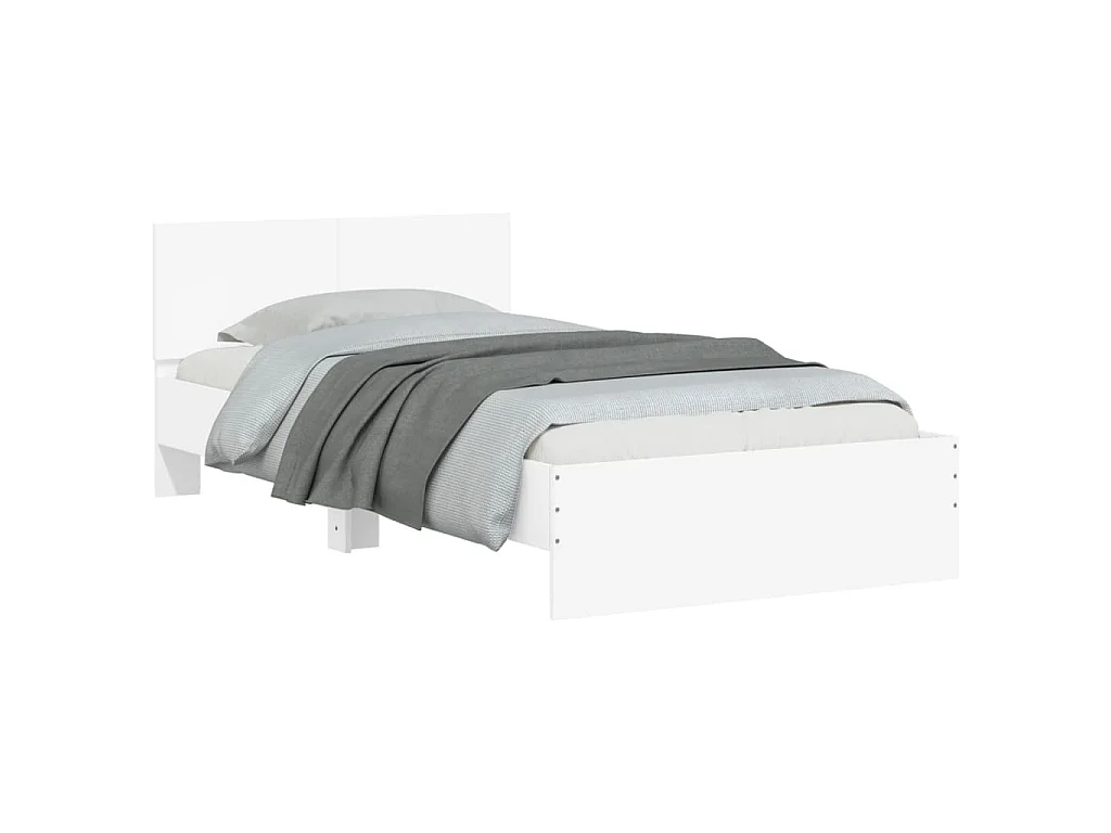 Cadre de lit sans matelas avec lumières LED blanc 100x200 cm