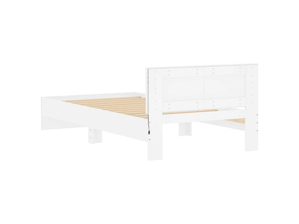 Cadre de lit sans matelas avec lumières LED blanc 100x200 cm