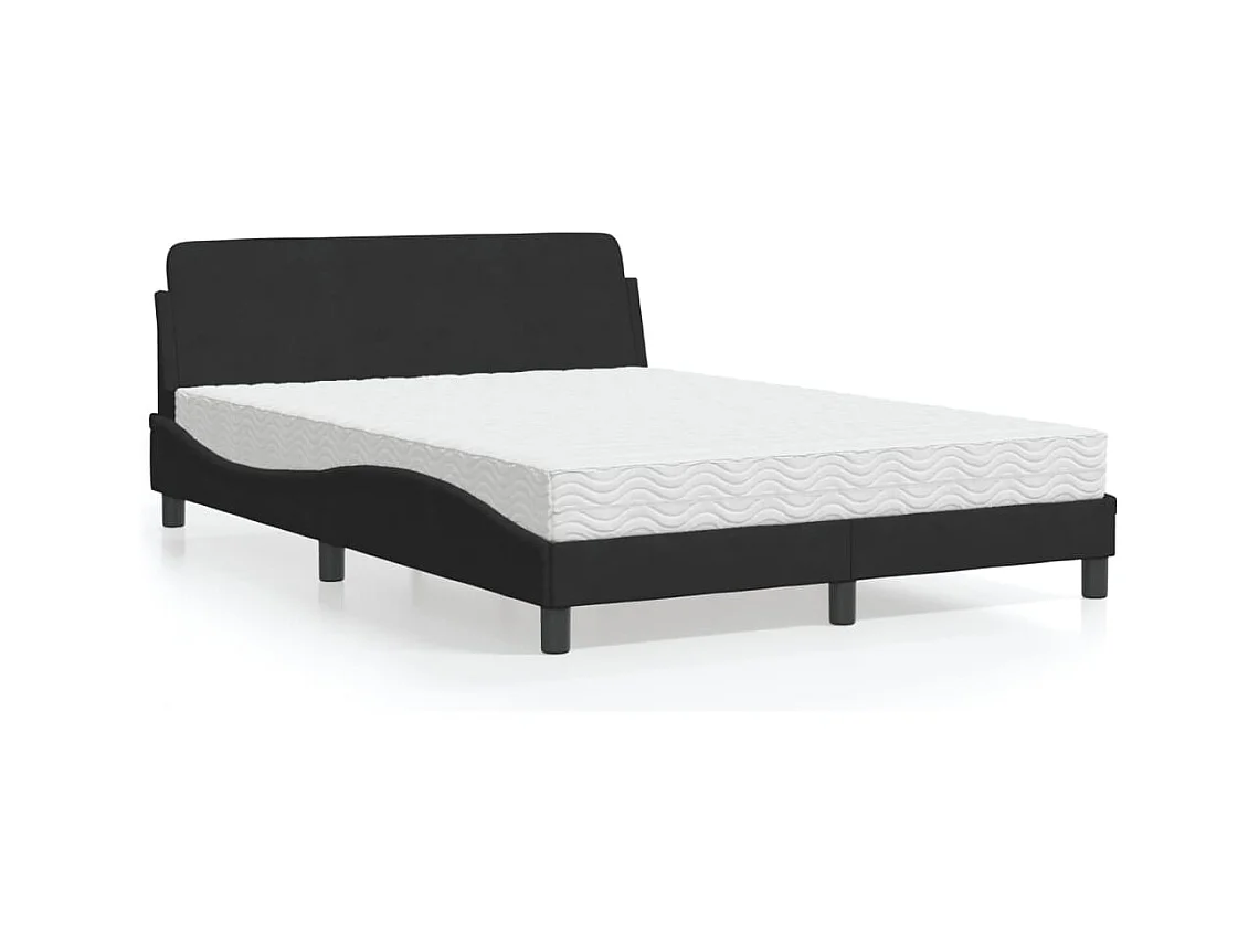 Bett mit Matratze "Dover" Schwarz 140x200 cm Samt