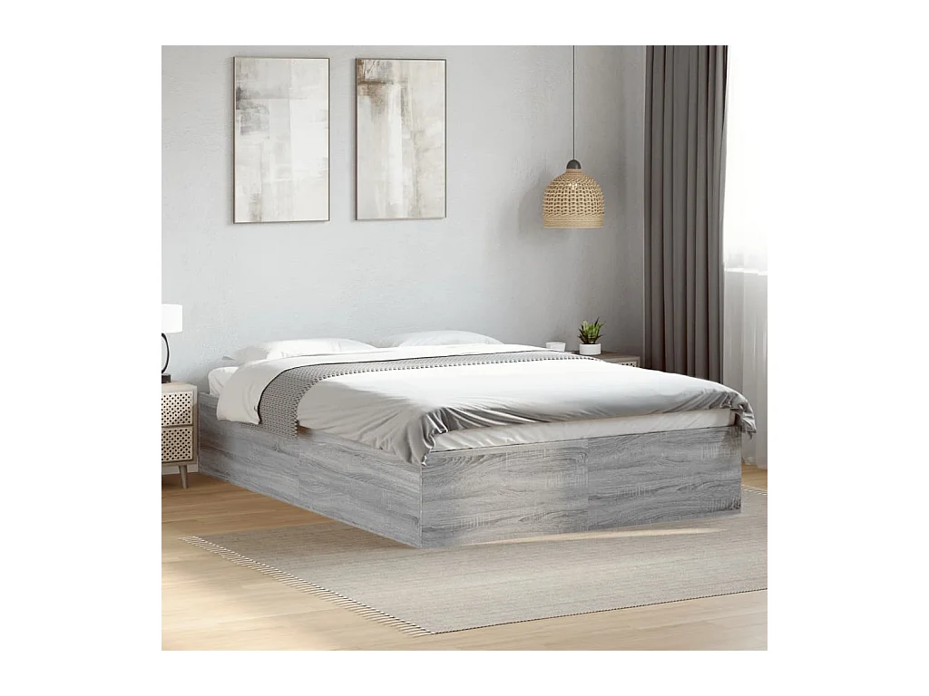 Cadre de lit sans matelas sonoma gris 140x200 cm