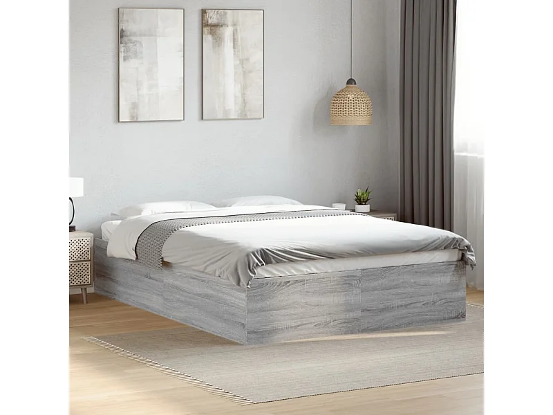 Cadre de lit sans matelas sonoma gris 140x200 cm