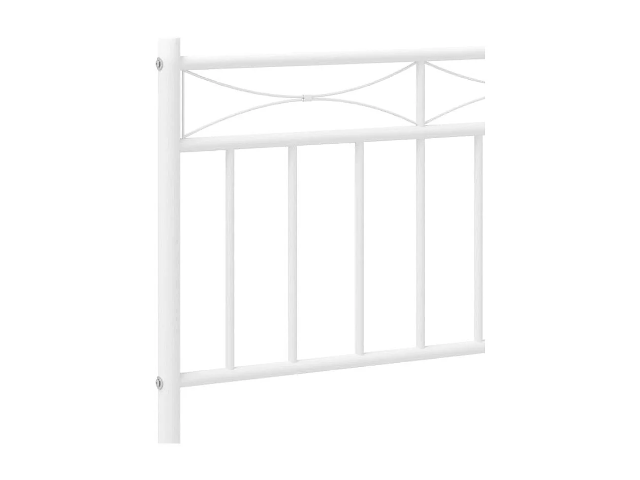 Cadre de lit métal sans matelas et tête de lit blanc 160x200 cm