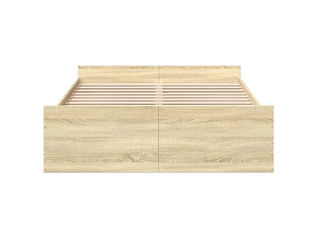Cadre de lit avec tiroirs sans matelas chêne sonoma 120x190 cm